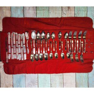 31Pc Wm Rogers Mary Lou Devonshire Silverplate Flatware Set International Silver